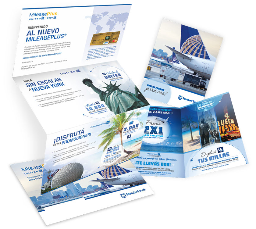 Típtico y Díptico MILEAGEPLUS STANDARD BANK