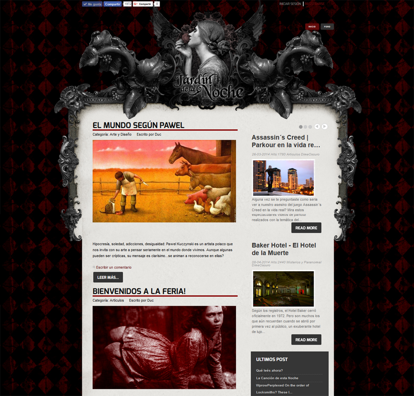 Jardín de la Noche - Interfaz